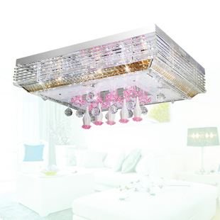 客廳方形水晶燈 LED水晶客廳臥室書房平板燈面板燈燈具 吸頂燈 方形水晶燈9506A原始圖片3