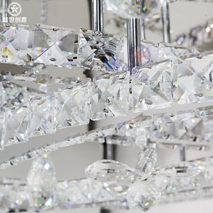 臥室燈系列 水晶吸頂燈 新款現(xiàn)代簡約奢華大氣gdLED長方形客廳臥室水晶燈原始圖片3