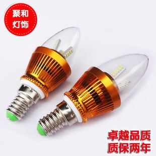 LED蠟燭燈 金色LED蠟燭燈 3W尖泡3014玉米燈 光源gd燈具 廠家直銷