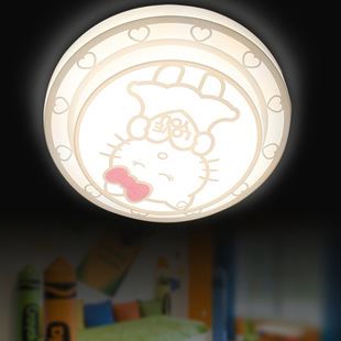 兒童燈 三段變光雙層兒童燈臥室書房kitty貓卡通LED吸頂燈具【KT貓】原始圖片2