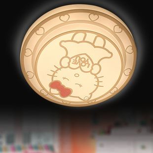 兒童燈 三段變光雙層兒童燈臥室書房kitty貓卡通LED吸頂燈具【KT貓】原始圖片3