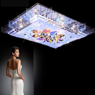 餐廳 水晶燈客廳燈led吸頂燈簡約臥室燈炫彩鳳羽燈具9505廠家直銷批發