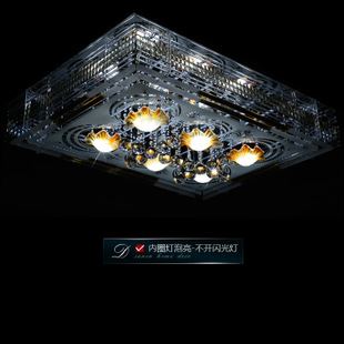 餐廳 長方形水晶燈變色客廳燈led吸頂燈現代簡約臥室燈廠家批發8617原始圖片2