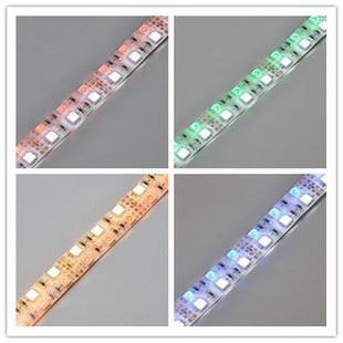 精品/新品推薦 雙排RGBWLED燈條燈帶5050RGB+W 七彩白光雙排多彩燈帶12v120燈