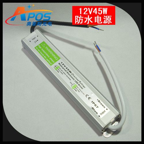 防水電源 低壓LED燈帶專用防水開關電源12V45W長條迷你變壓器 220V轉12V原始圖片3