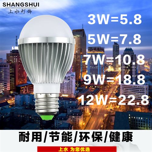LED球泡燈 批發(fā)節(jié)能LED球泡燈鋁材燈泡 3W5W7W9W節(jié)能E27螺口恒流足瓦超高亮原始圖片3
