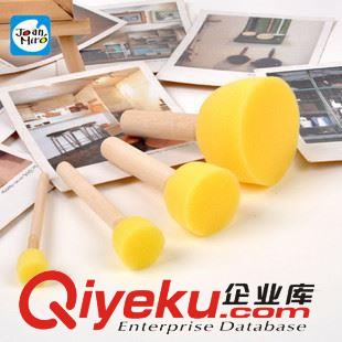 海綿印章/滾輪套 DIY 兒童繪畫 海綿印章 木棒海棉 海棉刷  圓形印章 4只套裝