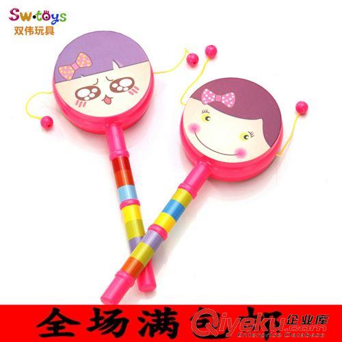 【早教玩具】 嬰幼兒玩具新生兒寶寶卡通[笑臉]撥浪鼓雙面波浪鼓手搖鼓塑膠玩具原始圖片2