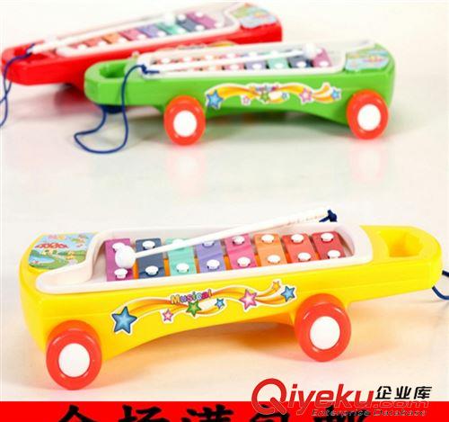 【樂器玩具】 益智玩具 淘寶熱賣兒童塑料拖車琴敲琴嬰幼教具 創(chuàng)意地?cái)偀豳u玩具