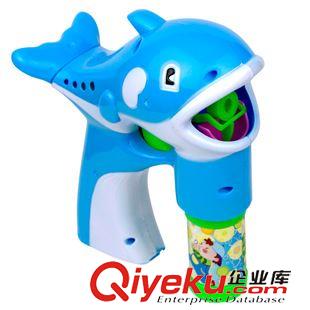 發光玩具 【人氣爆款】全自動音樂燈光海豚泡泡槍 配2瓶泡泡水電動地攤玩具原始圖片2