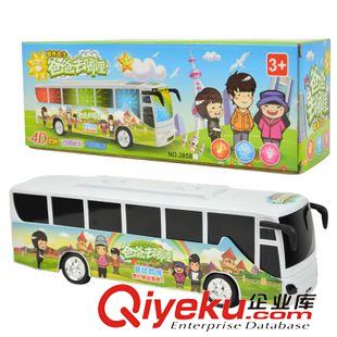 交通工具/工程車 2015爆款兒童發(fā)光萬向音樂巴士車益智玩具 電動模型玩具批發(fā)