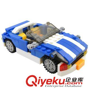 交通工具/工程車 【2015爆款】三款敞篷玩具跑車合一 兒童拼裝拼插積木益智玩具