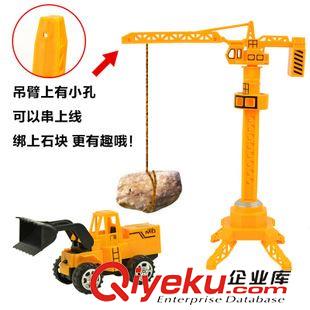 過(guò)家家玩具 【人氣爆款】帶3輛回力工程車(chē) 兒童玩具工程吊塔 兒童過(guò)家家玩具原始圖片3