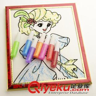貼紙貼畫(huà) JFH01大號(hào)金粉畫(huà) (20*24cm，配8支筆） 單獨(dú)吸卡包裝 帶框金粉畫(huà)原始圖片3