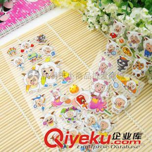貼紙貼畫 【20張/袋】卡通羊泡泡貼立體 兒童貼紙獎勵貼貼紙 促銷贈品禮品原始圖片2