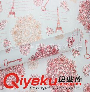 小清新包裝紙 墻壁紙包書皮套DIY禮物巴黎埃菲爾鐵塔復(fù)古白底花型禮品包裝紙原始圖片2