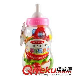 商超爆款 爆款熱賣 8件裝M0033奶瓶搖鈴 0-3歲兒童早教益智創意玩具批發