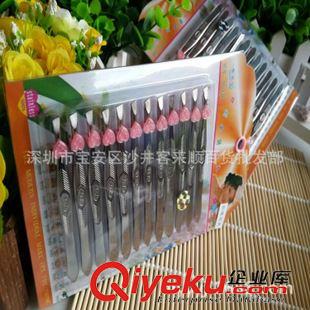 皮筋/頭花/頭扣 眉夾眉鉗 小箭紋斜嘴 板裝 不銹鋼鑷子修眉夾一地攤貨源批發(fā)原始圖片3