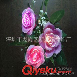 LED光纖花瓶燈 高50CM 11花 水晶玫瑰花瓶燈，LED花瓶燈直銷