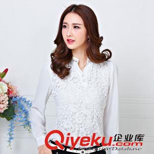 女式襯衫 2015蕾絲衫女春新款韓版女裝大碼休閑長袖雪紡衫打底衫上衣原始圖片3