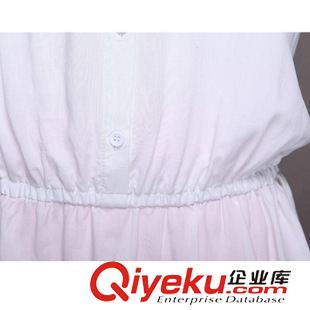 女式襯衫 2015韓版夏裝新款中長款圓領(lǐng)繡花連肩短袖拼接蕾絲襯衫女C原始圖片3
