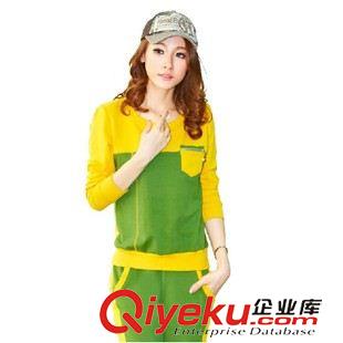 休閑運動套裝 歐洲站2014秋裝新品運動服衛(wèi)衣套裝個性修身長袖運動套裝原始圖片2