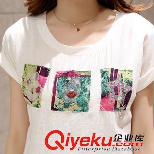 休閑運動套裝 2015夏裝新款韓版女裝時尚印花短袖T恤兩件套連衣裙原始圖片3