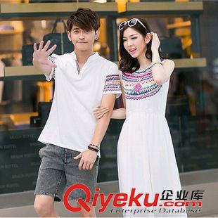 夏季情侶t恤 韓國夏季大碼情侶裝韓版小清新字母印花寬松短袖情侶t恤男女班服