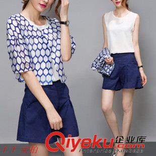 兩件套 歐洲站夏季新款大碼女裝韓版印花上衣外套闊腿短褲套裝800882514原始圖片3