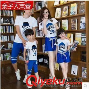 親子裝專區(qū) 2015夏季新款韓版卡通印花情侶套裝一家三四口情侶裝家庭裝代發(fā)原始圖片3
