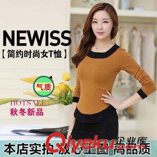 2015.08.03新品（秋） 韓國(guó)東大門秋裝新款大碼女裝小香風(fēng)修身長(zhǎng)袖t恤打底衫103386694原始圖片3