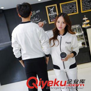 2015.08.18新品 2015時(shí)尚秋裝新款開衫運(yùn)動(dòng)休閑套裝修身情侶套裝兩件套班服潮原始圖片2