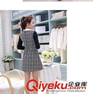 2015.08.25新品 新款韓版秋冬毛呢連衣裙中長款長袖修身假兩件針織外套女5058969原始圖片2
