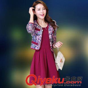 2015.08.25新品 626#新款秋裝長袖兩件套連衣裙 復(fù)古優(yōu)雅印花C22原始圖片2