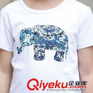 親子裝童裝 2015新款品牌流行時尚親子裝 青花瓷萌象全家裝全棉母女母子套裝原始圖片2