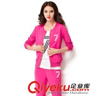 2015秋冬運動套裝衛(wèi)衣套裝 2015秋裝時尚大碼運動服套裝三件套女長袖韓版羽毛球運動服原始圖片3