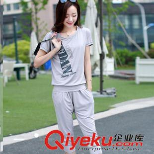 套裝 2015新款胖mm夏季運(yùn)動(dòng)套裝大碼女裝短袖休閑套裝 廠家直銷原始圖片2