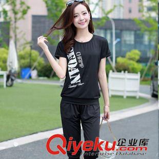 套裝 2015新款胖mm夏季運(yùn)動(dòng)套裝大碼女裝短袖休閑套裝 廠家直銷原始圖片3