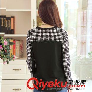 長袖T恤 2015秋裝新款女裝韓版寬松拼接長袖T恤大碼衛(wèi)衣女 廠家直銷原始圖片3