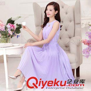 6月上新 2015春夏新款純色森系雪紡連衣裙顯瘦波西米亞女神長裙原始圖片3