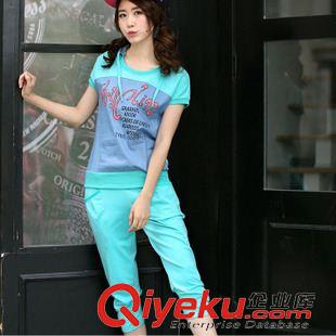 6月上新 2015新款夏印花連帽兩件套短袖學(xué)生少女運(yùn)動休閑套裝