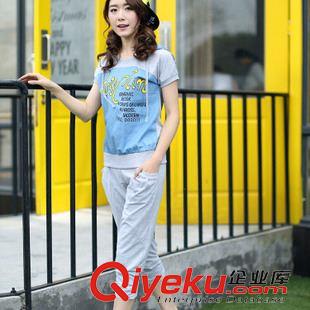 6月上新 2015新款夏印花連帽兩件套短袖學(xué)生少女運(yùn)動休閑套裝