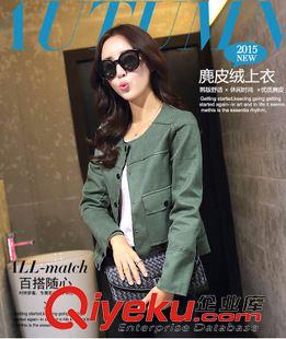 第三波 gd女裝潮牌秋冬新款外套 復(fù)古純色皮絨百搭休閑短上衣 一件代發(fā)原始圖片2