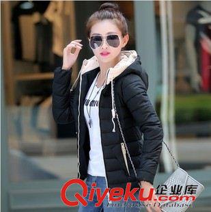 第三波 一件代發(fā)冬裝新品羽絨服女 韓版撞色連帽百搭修身時尚短棉衣外套原始圖片3