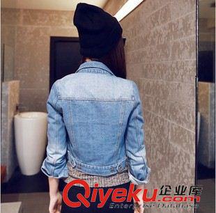 七月上旬上新 韓國代購2015新款牛仔外套女 韓版顯瘦短款長袖百搭牛仔上衣潮原始圖片3