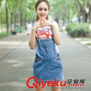 背帶裙 2015夏季新品吊帶牛仔連衣裙 韓版女松緊高腰牛仔吊帶裙背帶裙