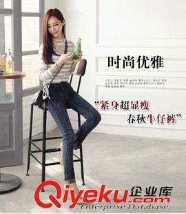 長褲/九分褲 2015春夏裝牛仔褲女 韓版時尚亮片{jz}修身長褲 小腳褲百搭潮原始圖片3