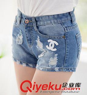 短褲/熱褲 夏季新款牛仔短褲女 韓版顯瘦翹臀側(cè)拉鏈百搭純色洗水牛仔熱褲