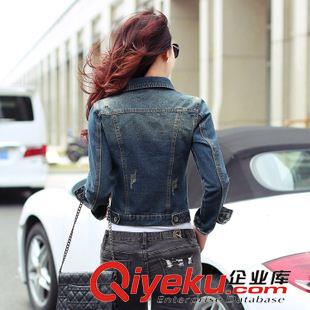 夾克/外套 2015秋裝新款牛仔外套女 修身貓須做舊口袋短款韓版短上衣潮百搭原始圖片3