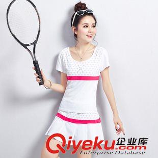 夏款 2015夏季新款女士高尔夫服装潮 休闲显瘦撞色运动套装 棉质网球服